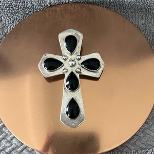 925 Sterling Onyx cross pendant